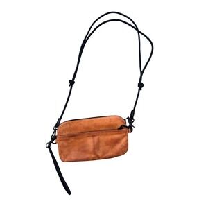 Moment Crossbody Wallet Terracotta Leather Small Pouch Bag with Paracord Strap
